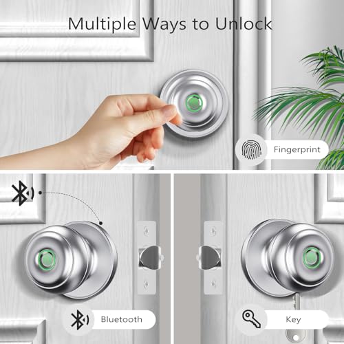 Smart Fingerprint Door Knob with App Control for Home