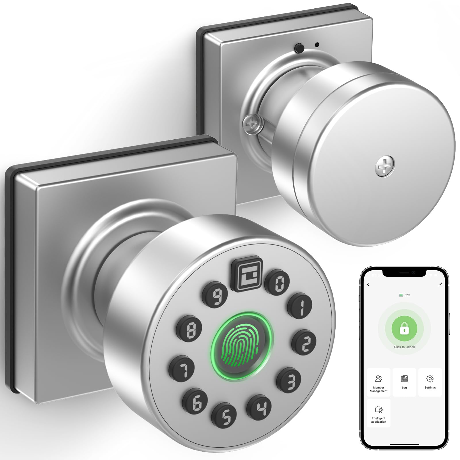 Smart Door Lock with Keypad, Fingerprint & App Control for Homes & Businesses