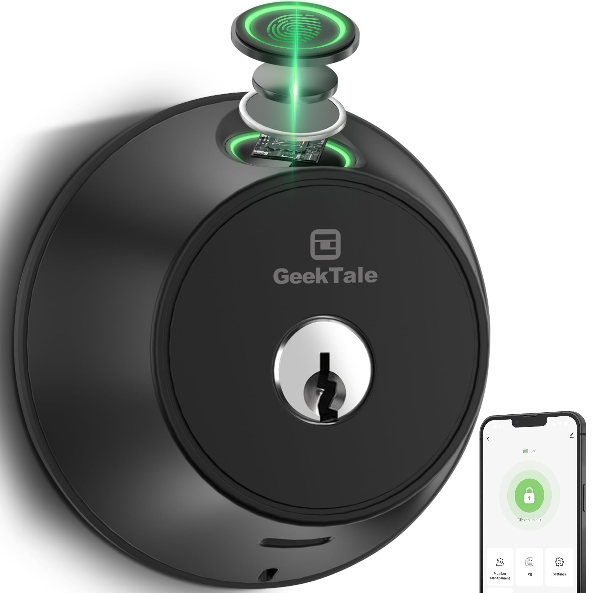 GeekTale Smart Deadbolt Lock: Fingerprint and App-Enabled Door Security